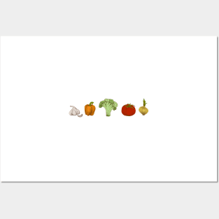 line of vegetables Posters and Art